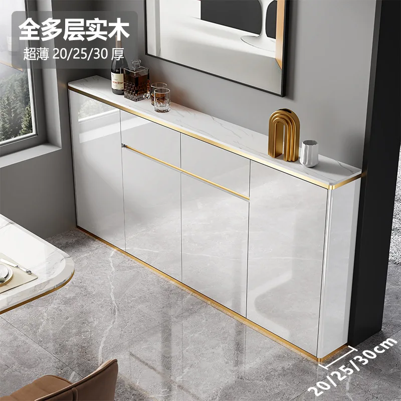 

Ultra-thin light luxury dining side cabinet small household narrow simple wall slate paint kitchen