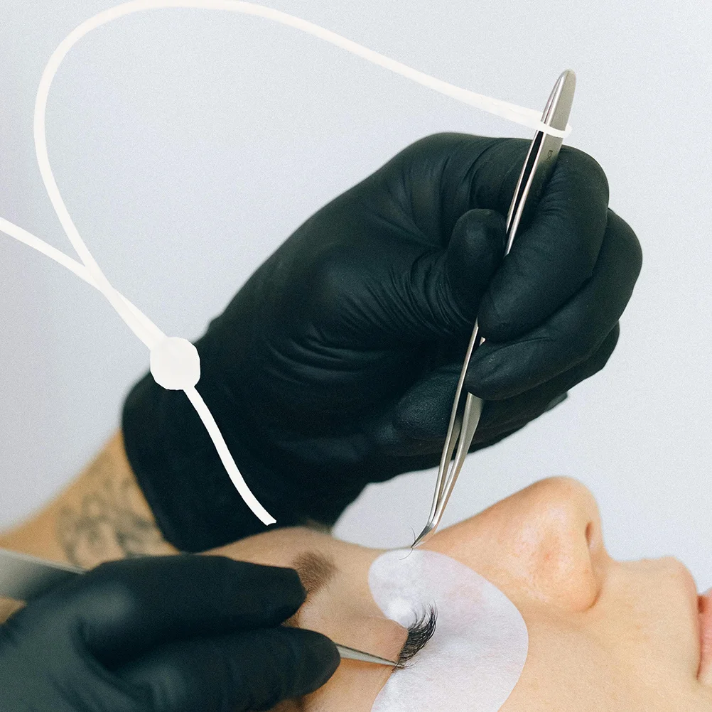 

2Pcs Eyelash Tweezers with Wristband Silicone Holder Anti-Slip Grip for Eyebrow Shaping Precision Extension Tools Makeup