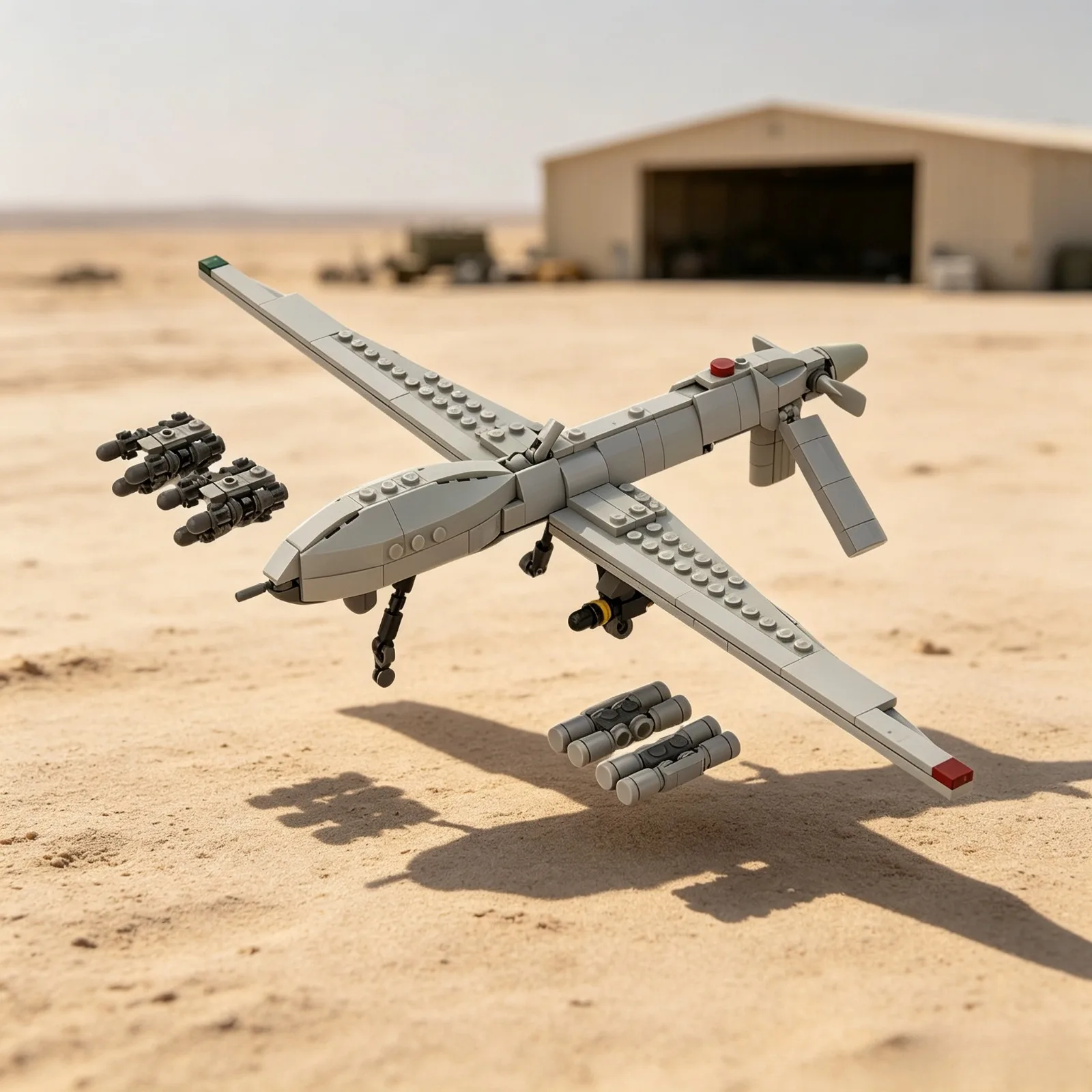 Military Predator Drone 1:35 Scale Airplane Building Blocks Model MOC-98327 Assembly Bricks Aircraft Toy Gift For Enthusiasts