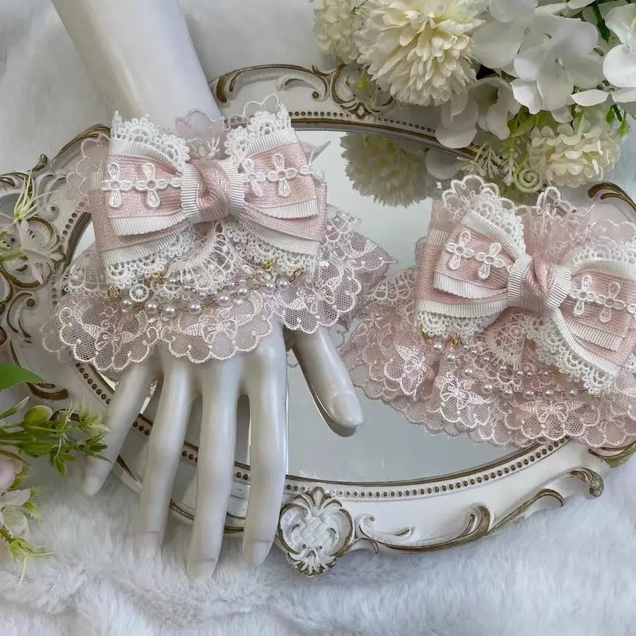 manchettes-en-dentelle-lolita-originales-faites-a-la-main-avec-nœud-accessoires-japonais-mignons-et-doux-pour-petites-filles