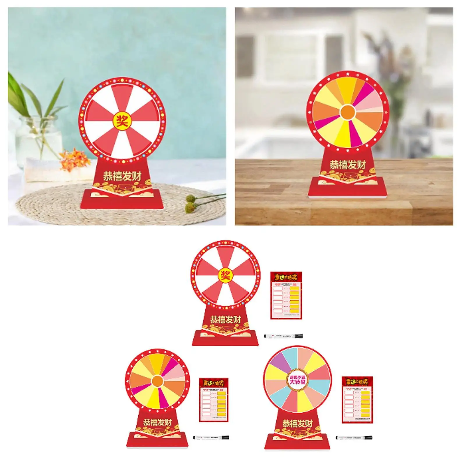 Tabletop Roulette Wheel Portable Prize Turntable for Events