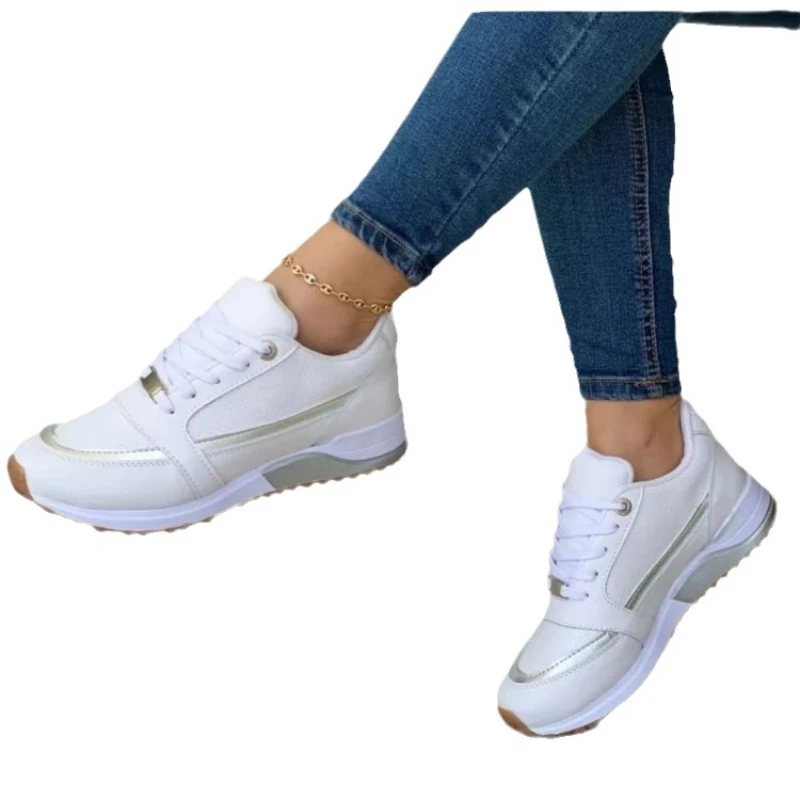 Lüks kadın Sneakers Mesh dantel-up kadınlar rahat ayakkabılar moda açık koşu spor ayakkabılar rahat kadın tenis ayakkabıları 36-43