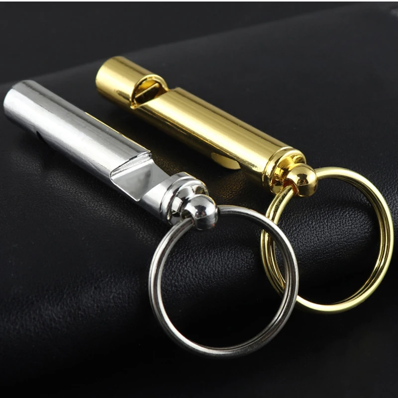 

1Pc Multifunctional Bottle Opener Keychain Classic Metal Emergency Survival Whistle with Metal Keyrings for Men Camping Hiking