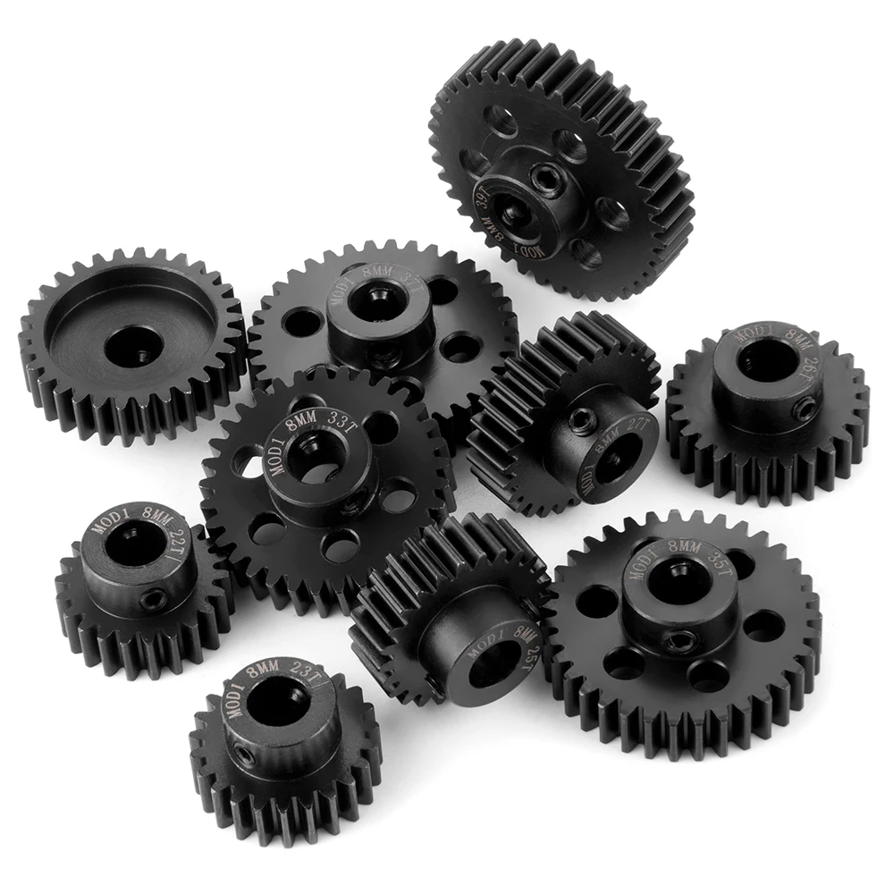 TRINOOD M1 Stahl Motor Getriebe Ritzel 8MM 22T 23T 25T 26T 27T 30T 33T 35T 37T 39T für X-MAXX 1/5 RC Modell Auto Buggy Lkw Teile – Detail 3