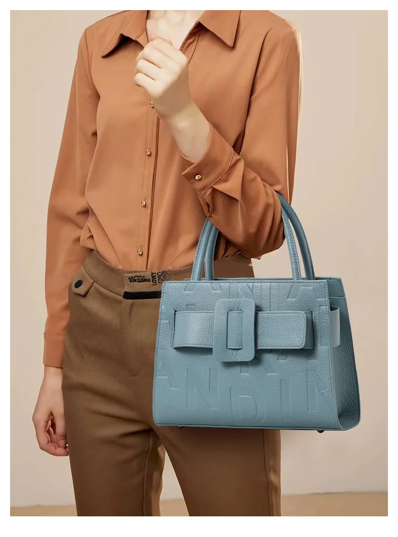 Modische und vielseitige Letter-Tasche für Damen, Handtasche & Umhängetasche aus echtem Leder, neue trendige Damenhandtasche aus Rindsleder 2026 – Detail 3
