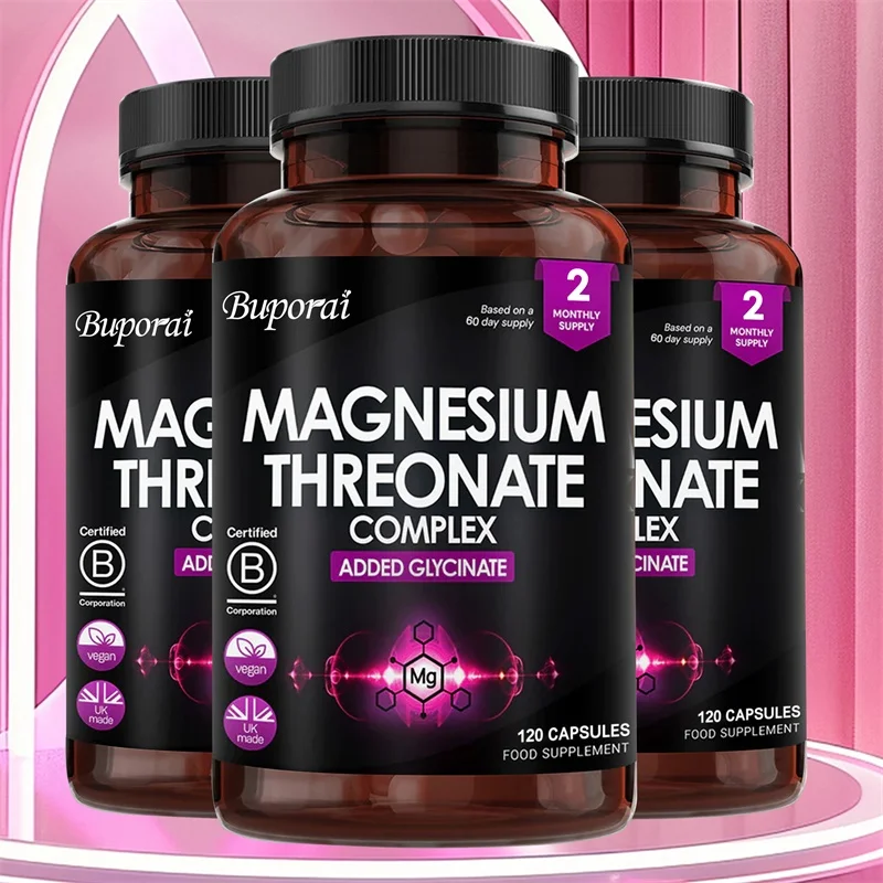 Magnesium L-Threonate Supplement – Promotes Brain Health, Memory, Concentration and Cognition,120 Capsules