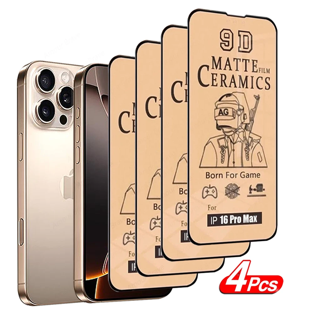 4PCS Matte Keramik Film für iPhone 17 16 15 14 13 12 Mini 11 17 Pro Max Displayschutzfolie für iPhone 17 Air 16 15 Plus Nicht Glas