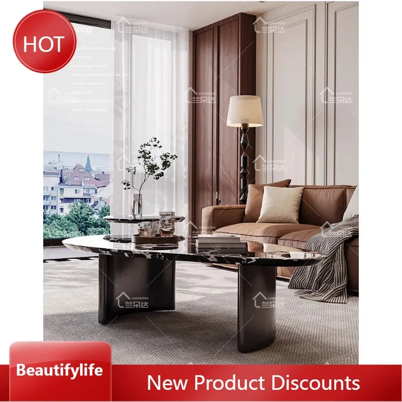 

Мраморный журнальный столик для гостиной 07, необычная комбинация, итальянский светильник, роскошный дизайнер высокого класса