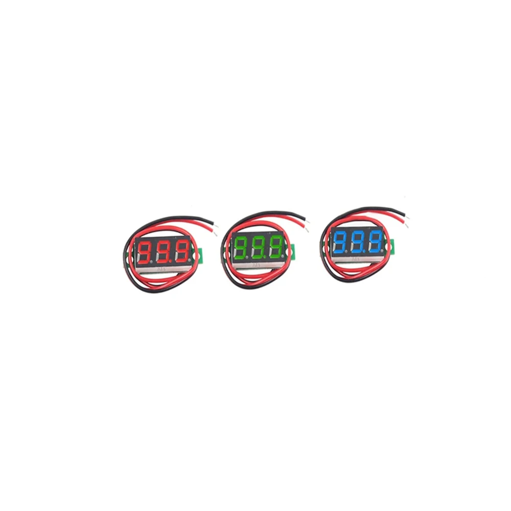 Voltímetro Digital LED Super Mini para coche, Monitor de batería de 0-0,28 V CC, 4-30V, 2 / 3 cables, 0,36 pulgadas