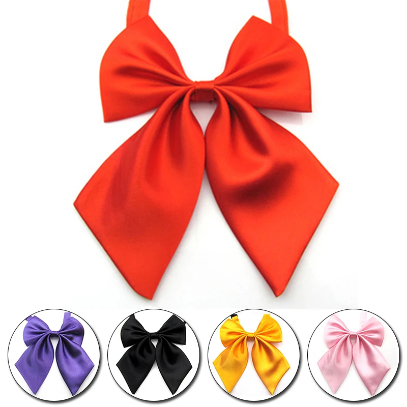 

Women Bow Tie Butterfly Knot For Female Student Hotel Clerk Waitress Neck Wear Ribbon Silk Ties Bowknot Wedding Party Jewelry