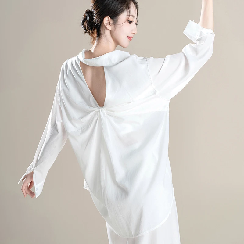 Cocolotus Modern Yoga Outwear dance shirt Floating Chinese dance suit Jazz dance classical practice clothing top daily wear