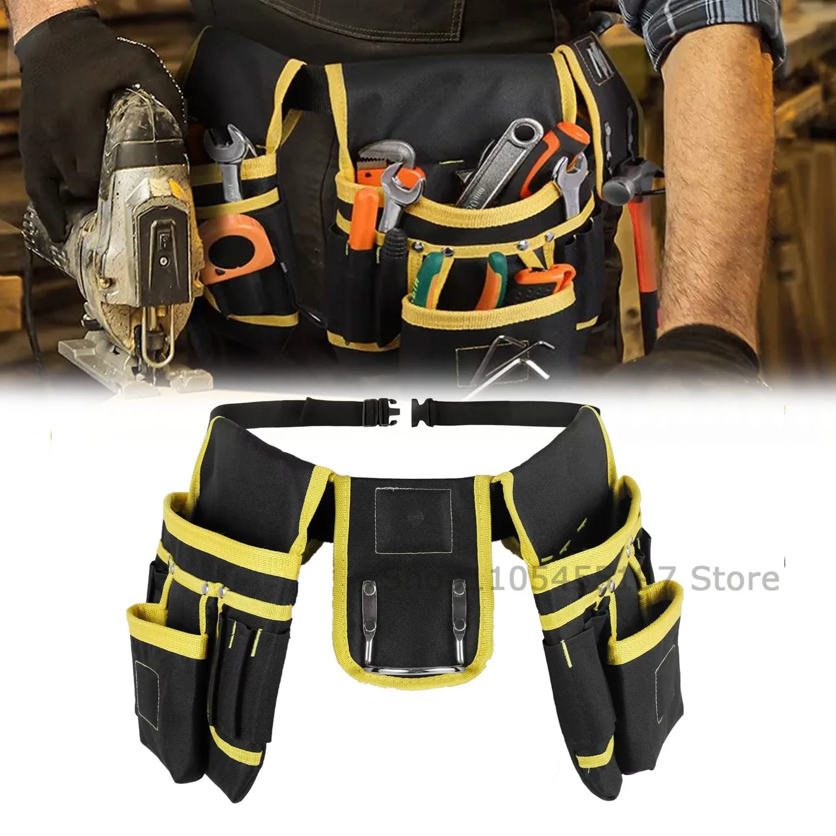 

Multifunctional Tool Waist Bag Practical Adjustable Pocket, Thickened Wear-resistant Hanging Bag, Detachable Work Bag Structure