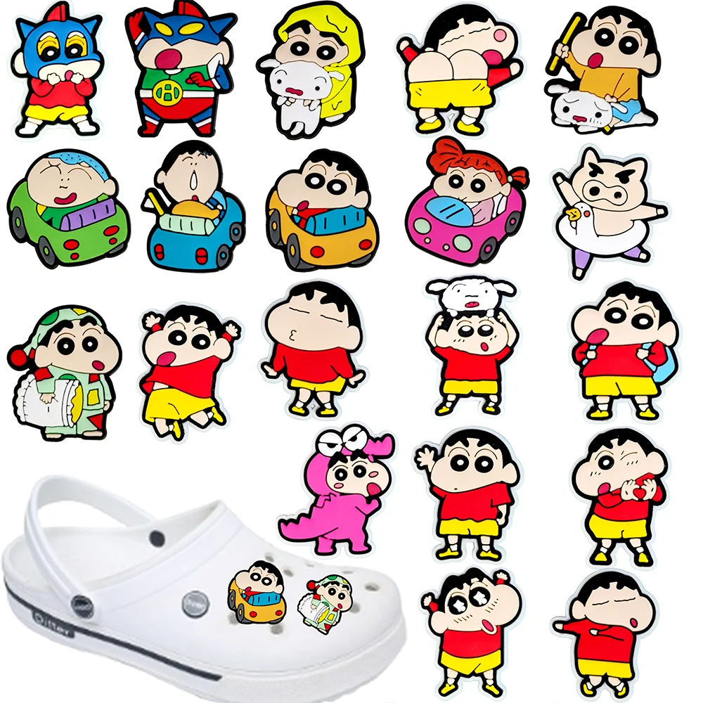 

NEW 1-100pcs Cartoon Crayon Kid Series PVC shoe Accessories DIY Detachable Waterproof PVC Shoe Decorations Kids Giftsts