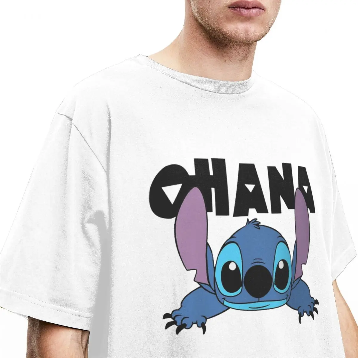 Stitch Ohana Funny Merchandise T-Shirts for Men Women Stitch 626 Funny Pure Cotton New Arrival Clothes