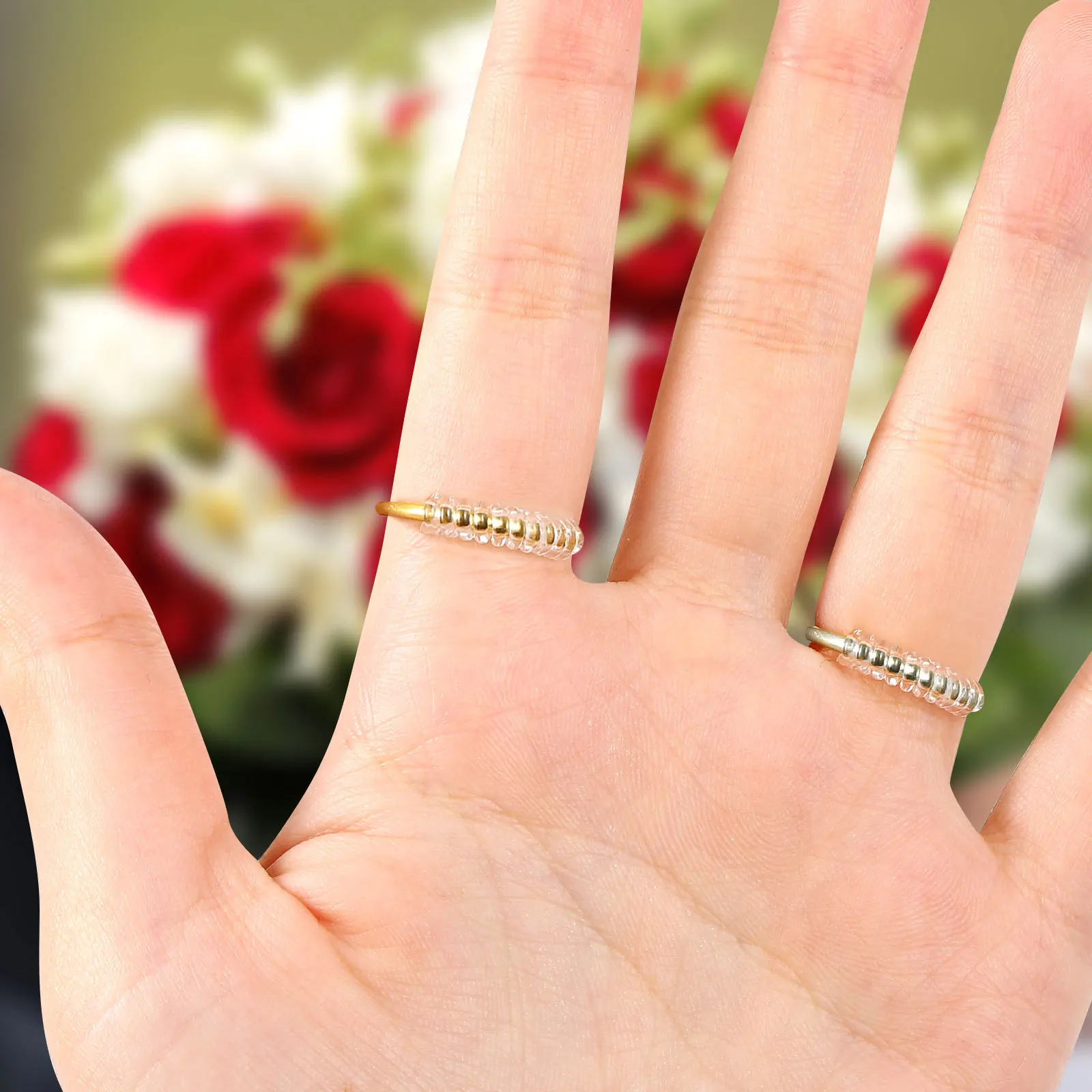 

12Pcs Ring Size Adjuster Set Multiple Shapes Easy to Cut for Round Or Flat Rings Transparent Invisible Ring Size Adjuster