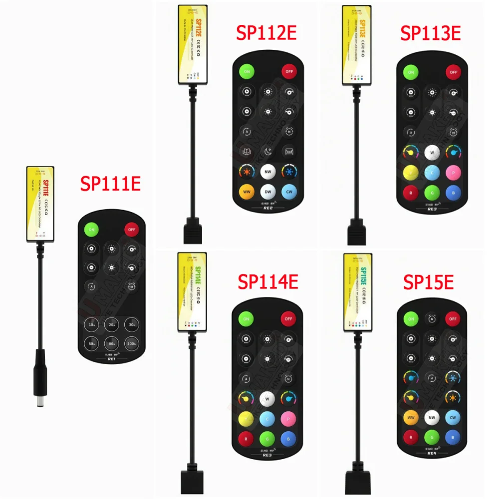 SP11xE Mini 2.4GHz RF LED Controller PWM 2pin DIM 3pin CCT 4pin RGB 5pin RGBW 6pin RGBCCT 2835 5050 FCOB No IC Light Strip 5-24V