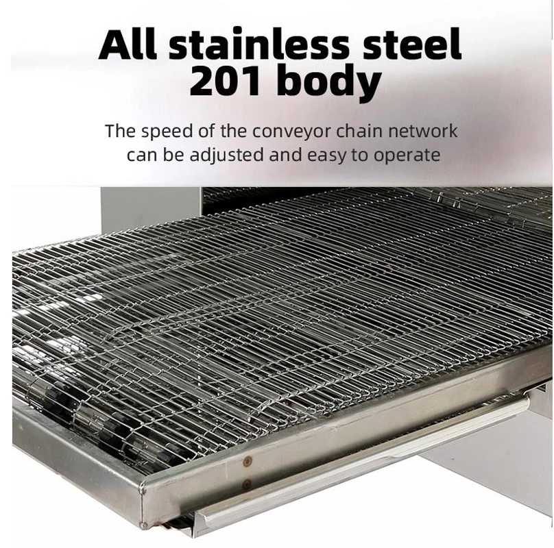 Commercial Chain Conveyor Pizza Oven Dual Voltage  Industrial Baking Equipment