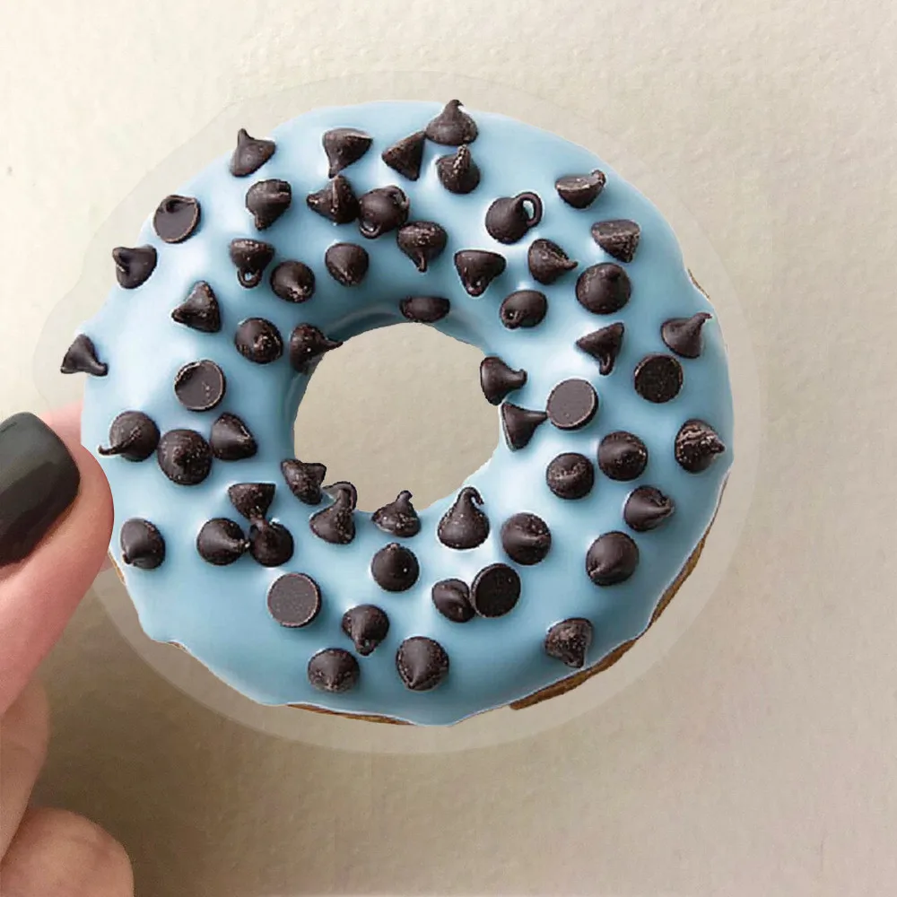 50 قطعة من ملصقات الدونات الكرتونية الشفافة - مواد كتيب PET شفافة مقاومة للماء للقيثارات LanLanStickersWorld Store