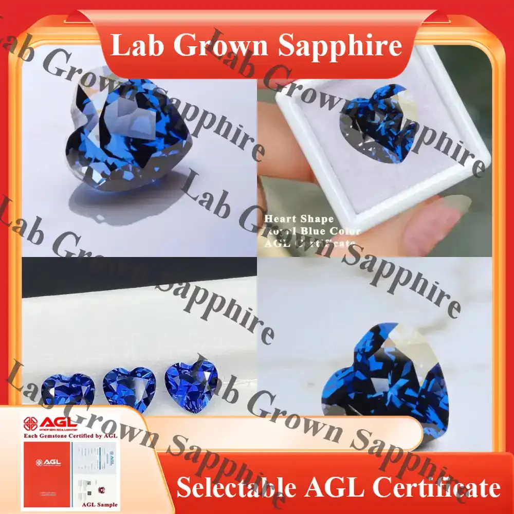 

Lab Grown Sapphire Heart Shape Royal Blue for DIY Jewelry Making Craft Supplies Lab Created Sapphire Gemstone for Ring