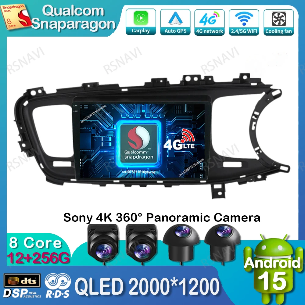 

Android 15 Car Radio For KIA Optima K5 Android All-in-one 2013 - 2015 Qualcomm DSP BT QLED Head Unit GPS Multimedia DVD 5G WIFI