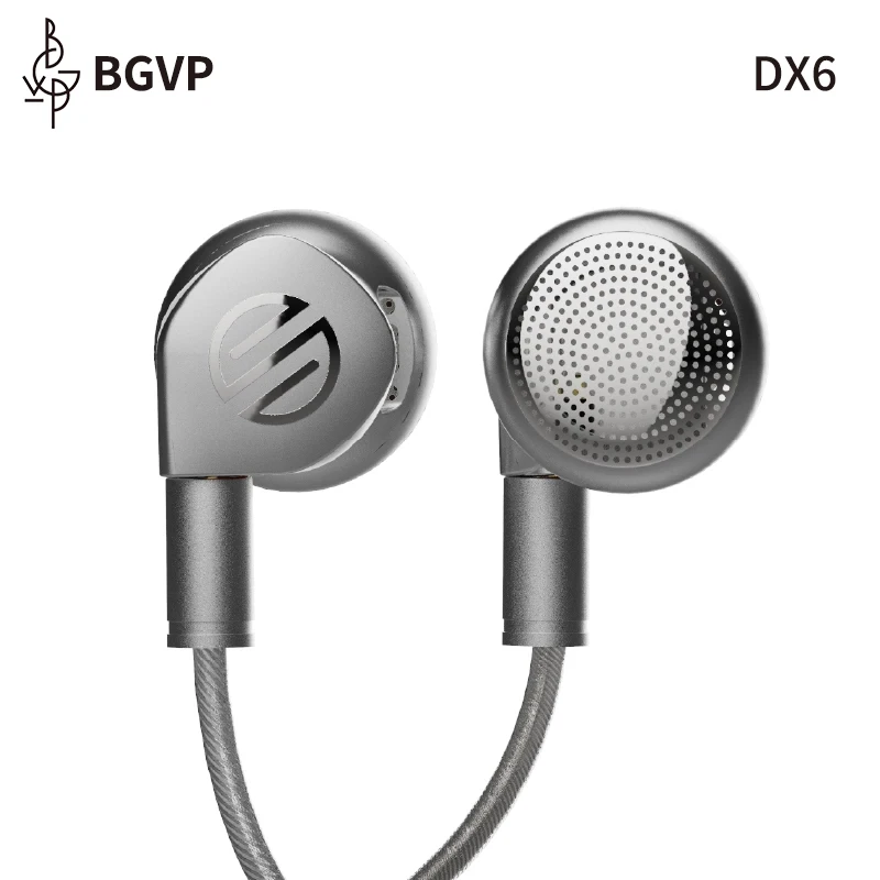 

BGVP DX6 Earphones Wired Flat-head Earbuds14.2mm LCP Diaphragm HiFi Bass Headphones 2.5/3.5/4.4mm Replaceable Plug with MMCX