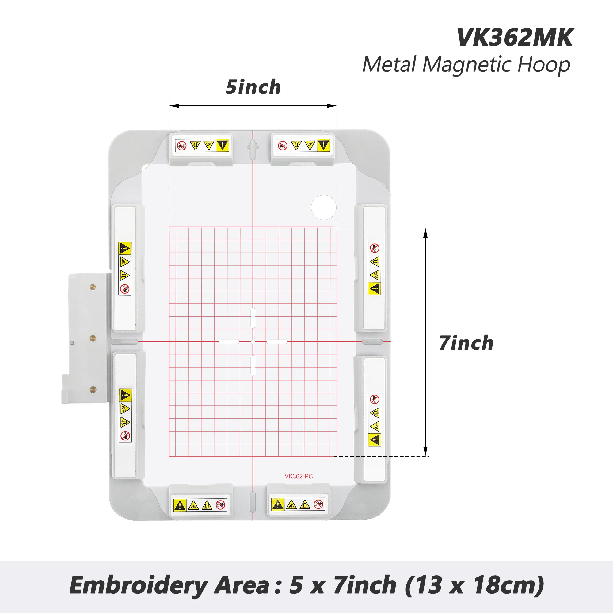 

Magnetic Embroidery Hoop VK362MK 7x5inch 180x130mm fit for Husqvarna Viking Machines Designer Diamond Ruby Topaz Series
