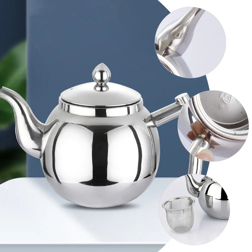 

Stainless Steel Teapot Pots for Loose Kettle Filter with Infuser Strainer Office