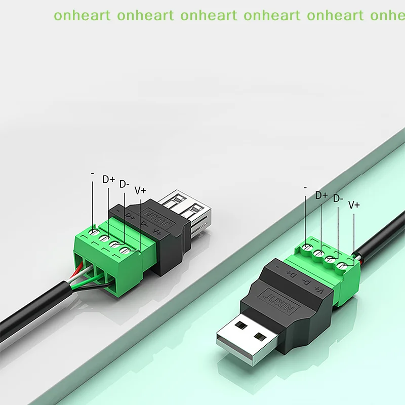 [C]USB Solderless Plug USB Male Female Mobile Phone Keyboard Mouse Connector USB Plug