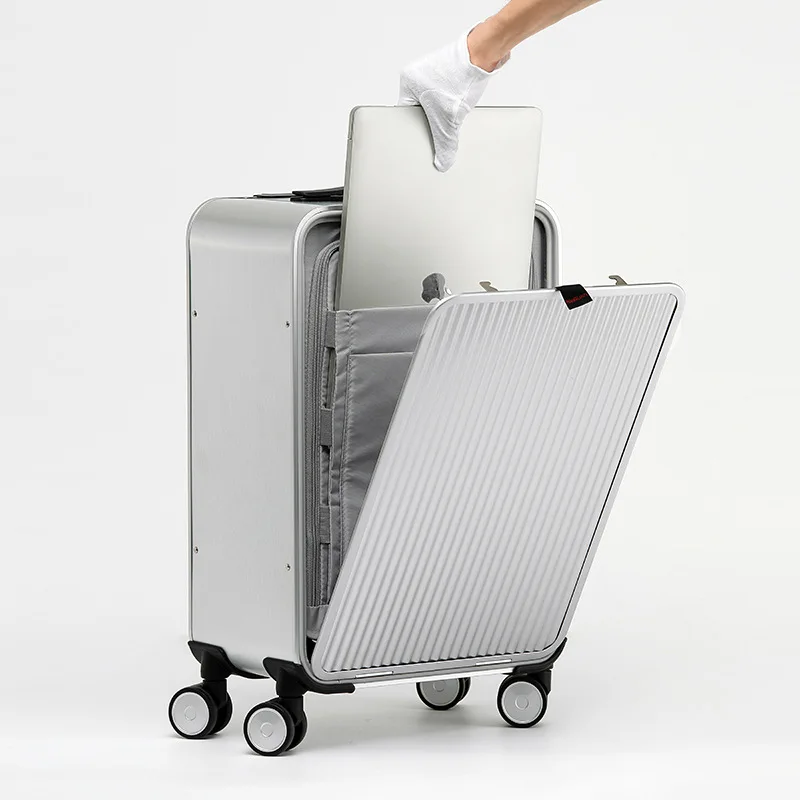 Boarding case 20 side open business front open metal suitcase 24 suitcases