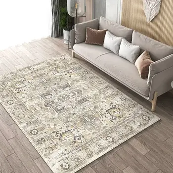 Vintage Persian Carpet Living Room Hall Sofa Chair Area Rug Retro Bohemian Large Carpet Room Decoration Home Floor Mat Washable