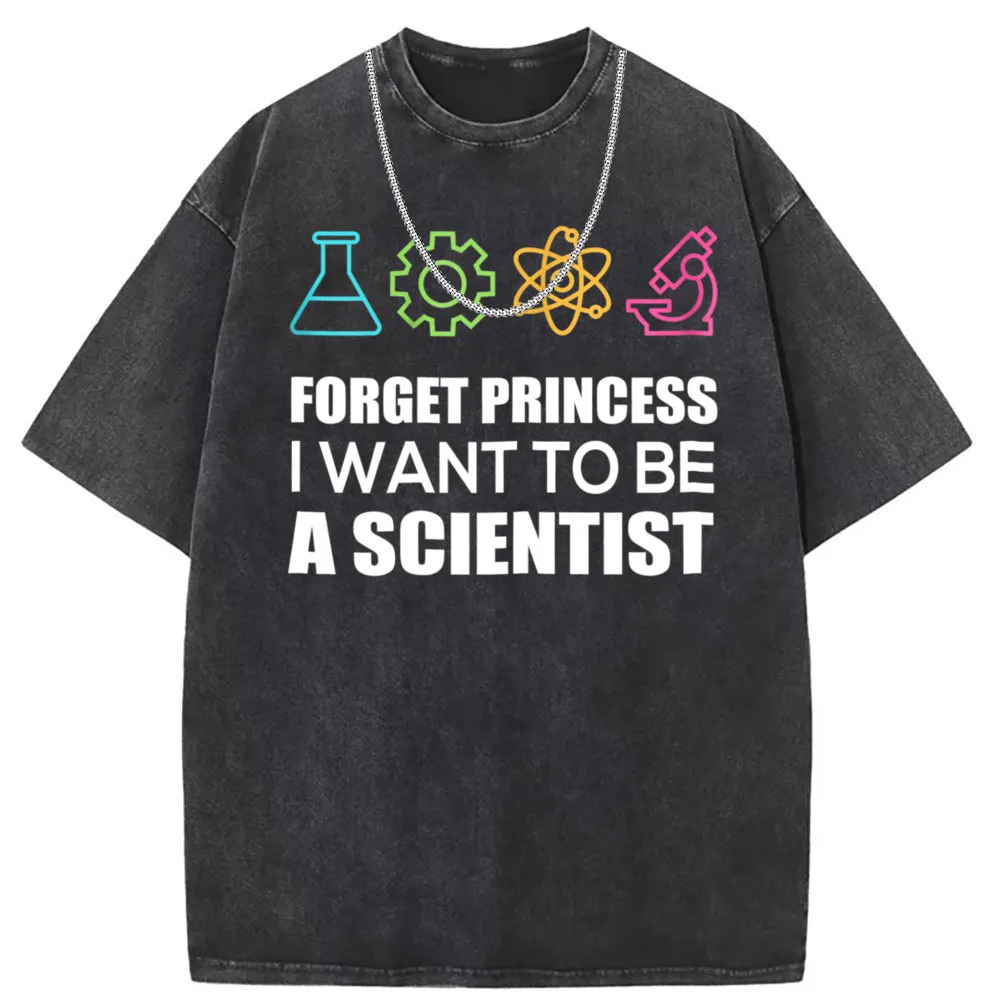 Forget Princess I Want To Be A Scientist Tee Shirt 2023 Fashion Birthday Long Sleeve Men Retro Sweatshirts Street Sportswears