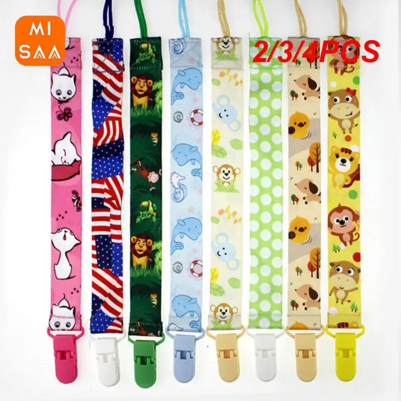 2/3/4PCS Pacifier Clip -shaped Clip Cartoon 29cm Children Accessories Nipple Belt Portable Animal Pattern Multicolour