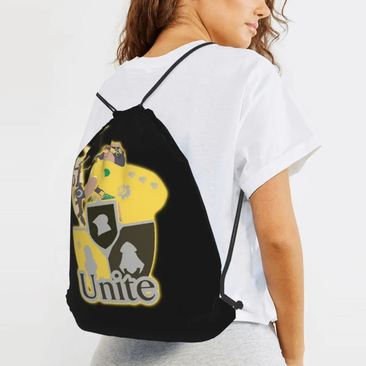 King Claude - Unite Glow Backpacks Portable Drawstring Bags Sports Bag Book Bags for Man Woman School