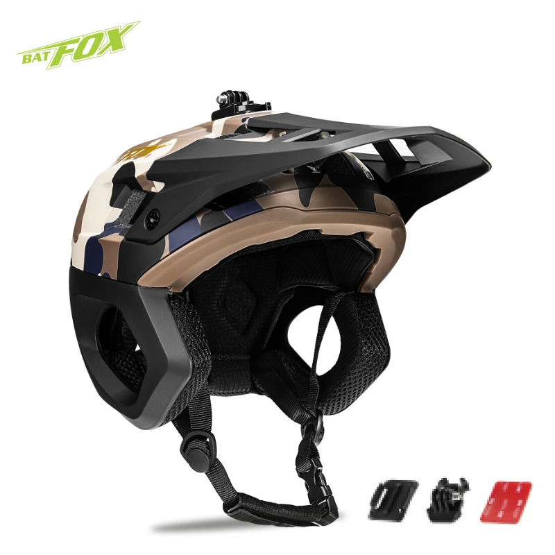 

BATFOX 3/4 Helmet Cycling MTB DH BMX Bicycle Helmet With Visor Washable Comfort Liner with Wrap-around Edge Craftsmanship Helmet