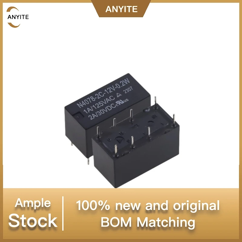 New 10Pcs/LOT   N4078-2C-5V/12V/24V-0.2W   N4078-2C-5V-0.2W  N4078-2C-5V-0.2W  N4078-2C-24V-0.2W  N4078-2C-5V-0.2W  8pin 2A