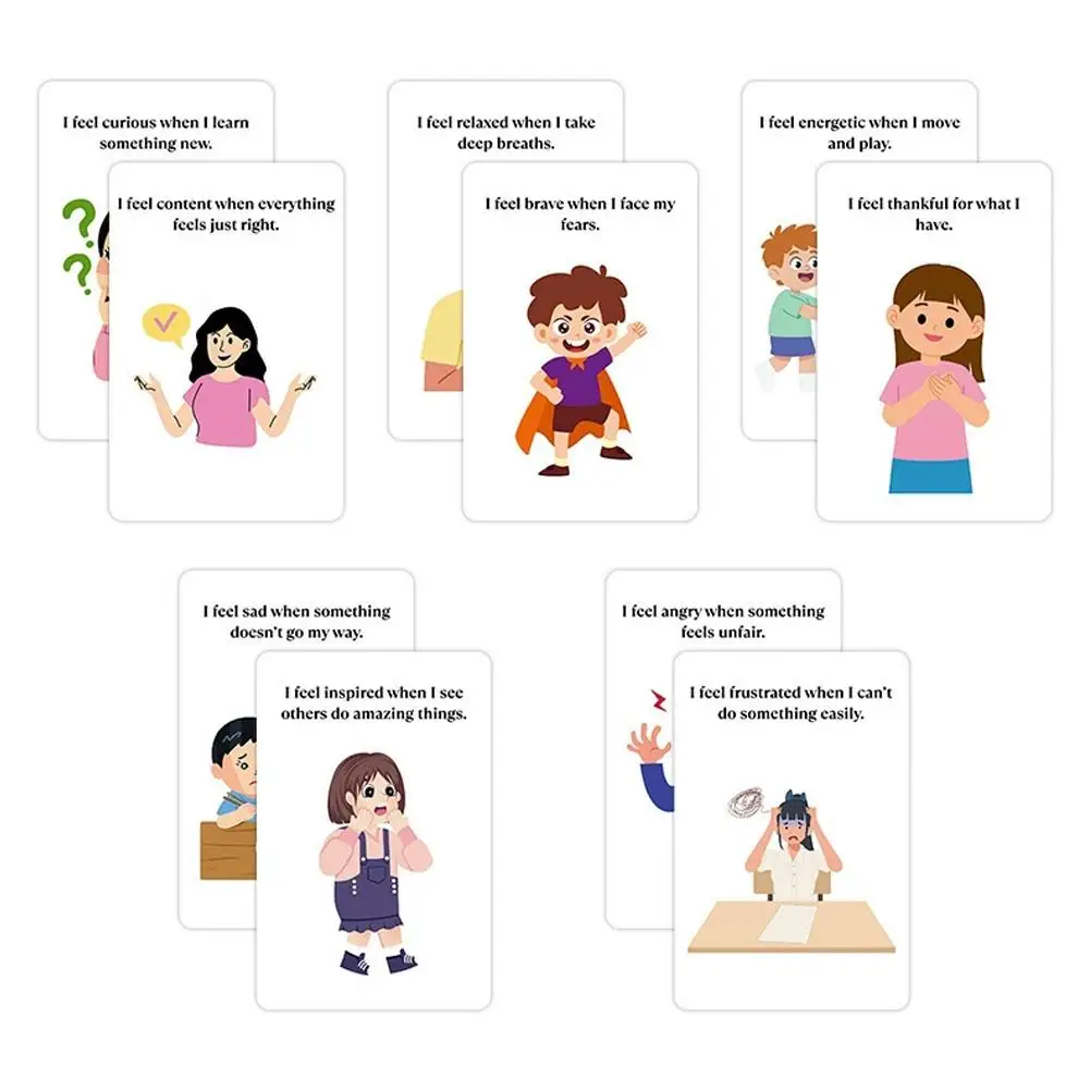 110 بطاقة معرفية عاطفية لتمارين الإدراك العاطفي وقدرة نمو دماغ الأطفال ونمو صحي للأطفال