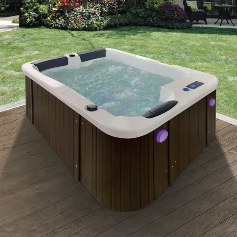 Hot Sale 4-Person Outdoor Garden Acrylic Spa Tub Modern Design Air Jetted Massage Whirlpool Bathtub Deep Soaking Hot Tub
