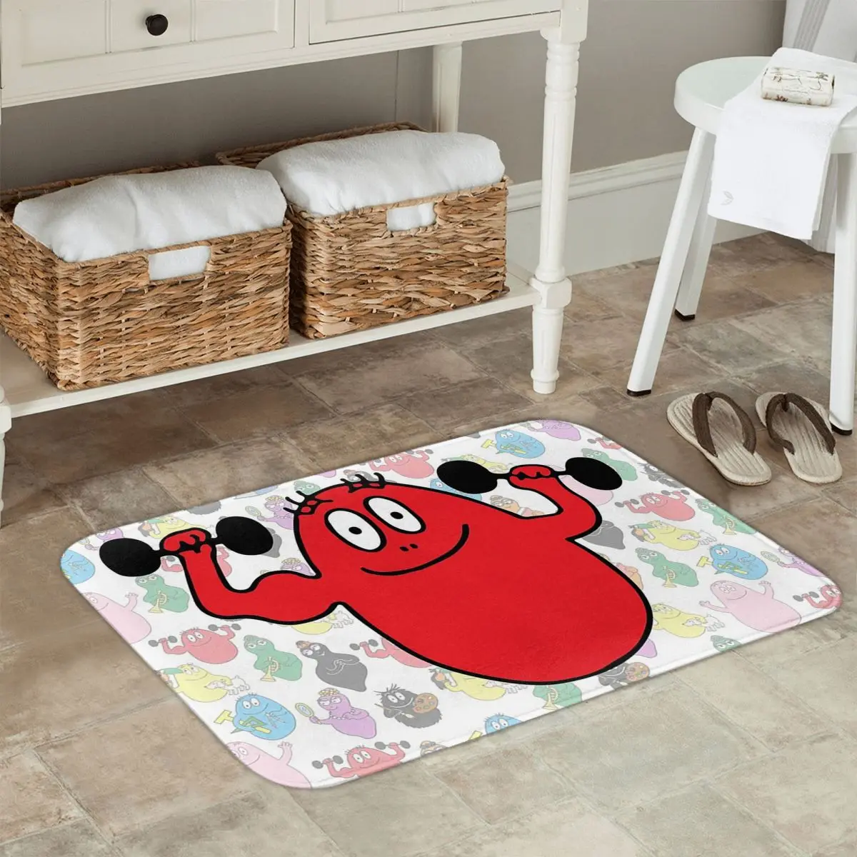 Barba Red Boy Les Barbapapa Family Anti-slip Doormat Floor Mat Washable Carpet Rug for Kitchen Entrance Home Bedroom Footpad Mat