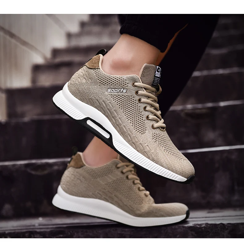 6-8CM Höhenverstellbare Herrenschuhe Atmungsaktive Mesh-Sportschuhe Unsichtbare Erhöhungsschuhe für Größere Körpergröße – Detail 14