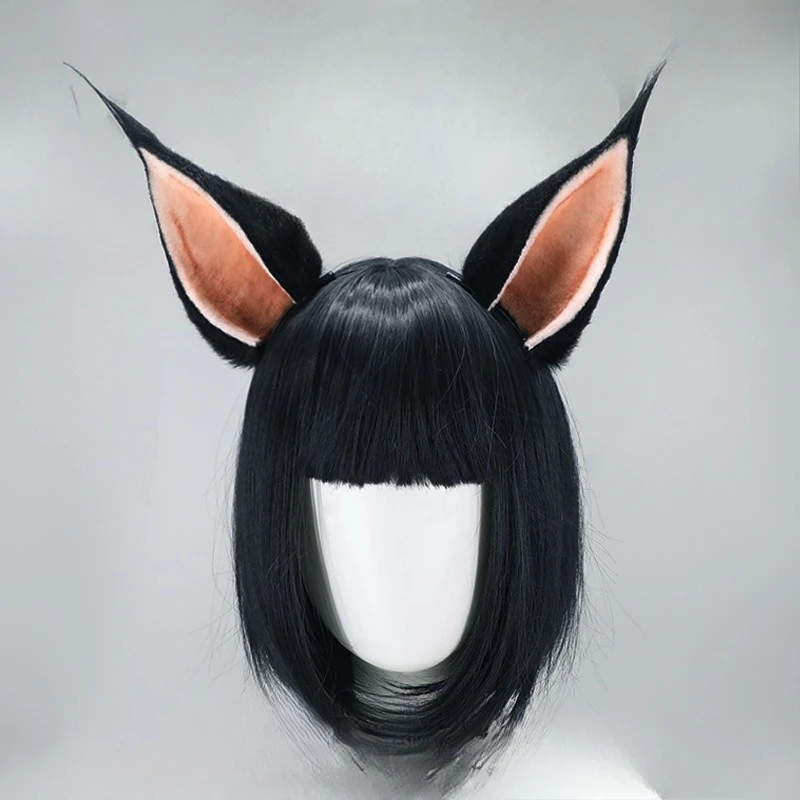 

Gothic Lolita Cat Ear Hairband with Mini Bat Wing Punk Girl Plush Faux Fur Anime Props Cosplay Headband Women Party Hair Hoop