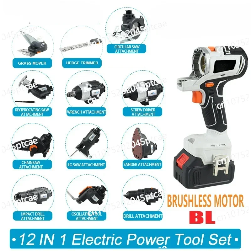 18V sin escobillas 10 en 1/12 en 1 plantilla de taladro de motosierra múltiple/reprotección/herramienta oscilante de sierra circular Combo