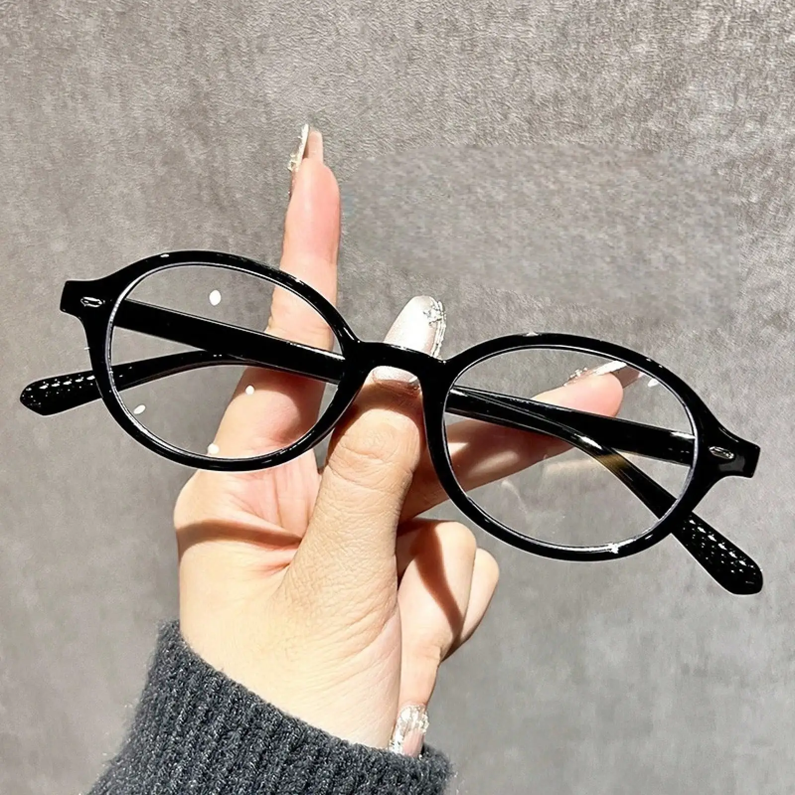 1 Piece of Women's Geek Wind Anti-Blue Glasses, American Retro Y2K Style, Oval Small Frame, Fashionable Butterfly Pattern No Degree Glasses, Suitable for Reading, Using Mobile Phones and Back to School Season. view 7