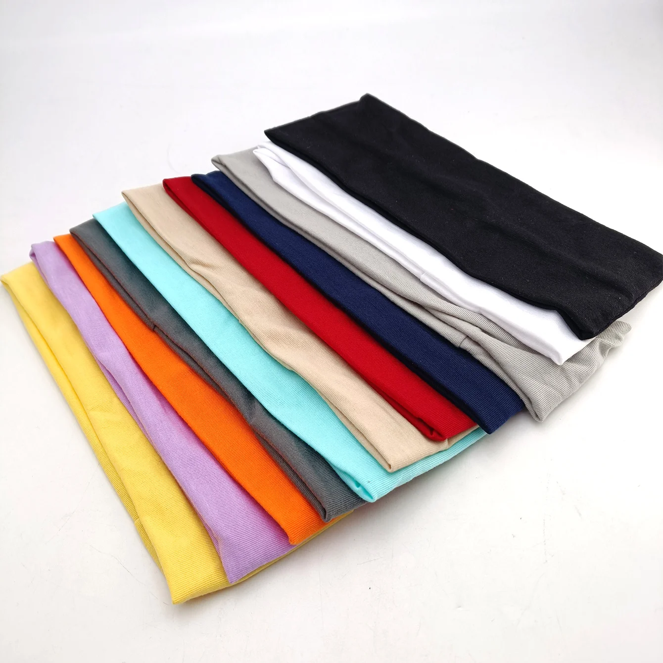 New Women Solid Color Elastic Hair Bands Yoga Headband Fashion Turban Makeup Hair Hoop Vintag Knotted Headwrap Hair Accessories