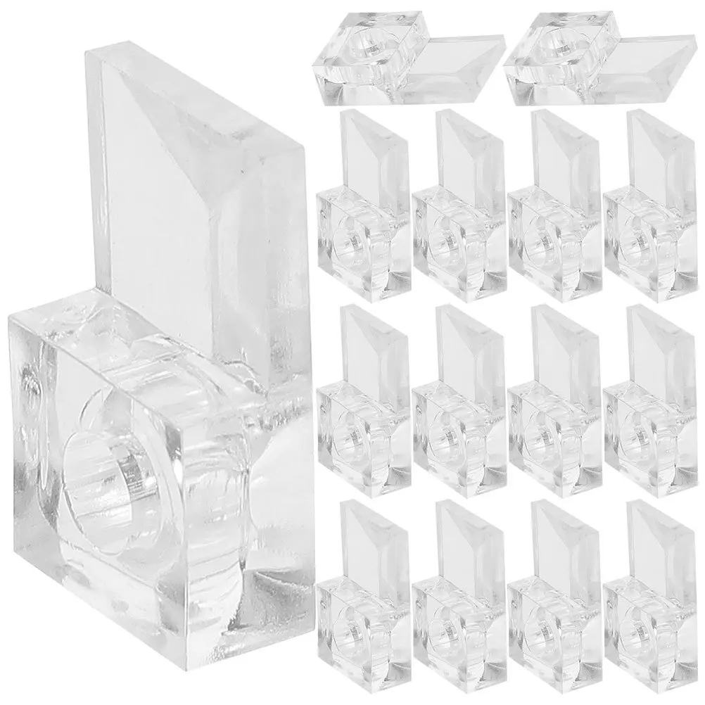 

25Sets Wardrobe Mirror Glass Clips Heavy Duty Clear Plastic Mirror Mounting Clips Holder Hardware for Wall Hanging