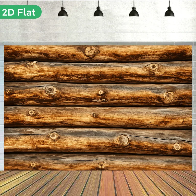 Realistic Wood Log Wall Mural Tapestry Rustic Farmhouse Decor Background for Living Room Bedroom