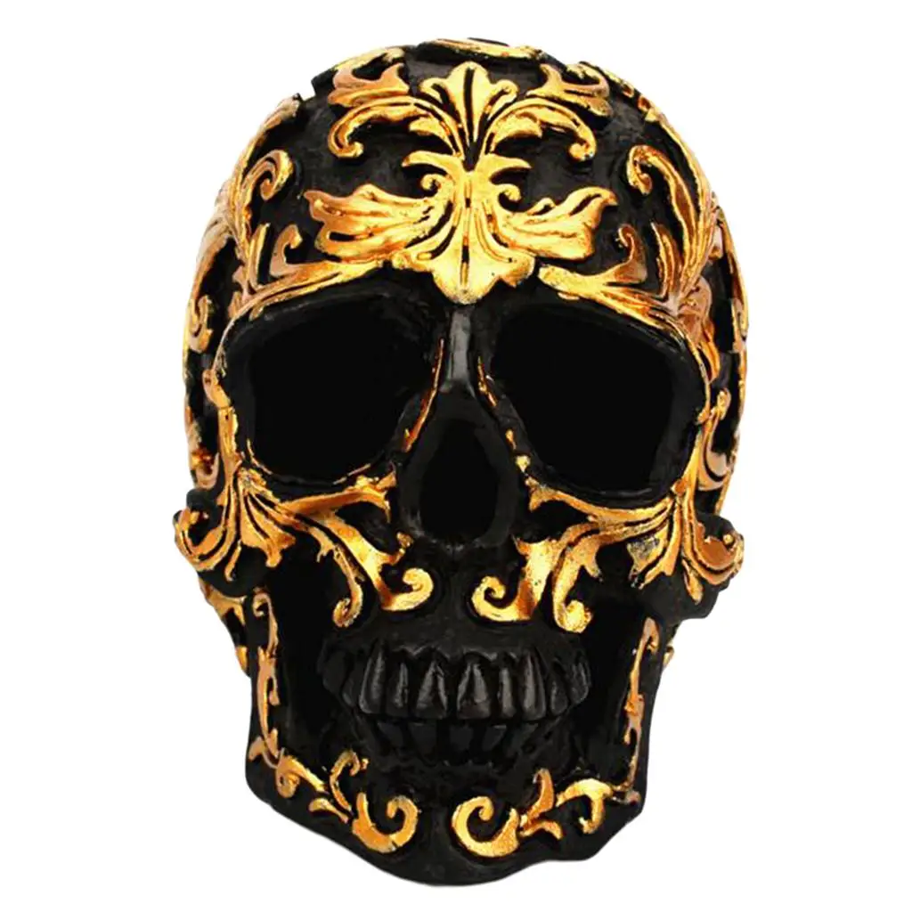 

6 x 8.5cm Halloween Skeleton Head Model Sculpture Statue, Decorating Desktop Table Bookshelf Wine Cabinet