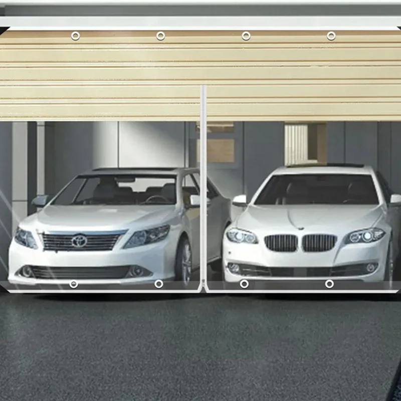 450gsm 0.35MM Transparent PVC Tarpaulin with Zipper and Grommets Clear Tarps Tent Garage Door Waterproof Curtain