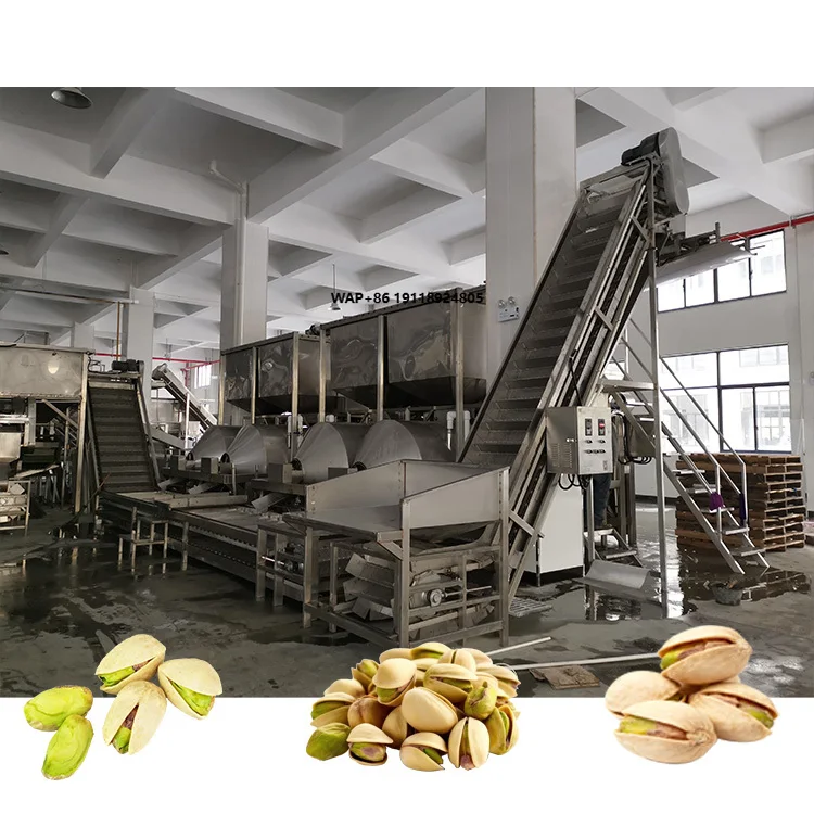 Shelling Opening Automatic Pistachio Nut Grading Crushing Husking Sorting Dehulling Machine Processing Production Line