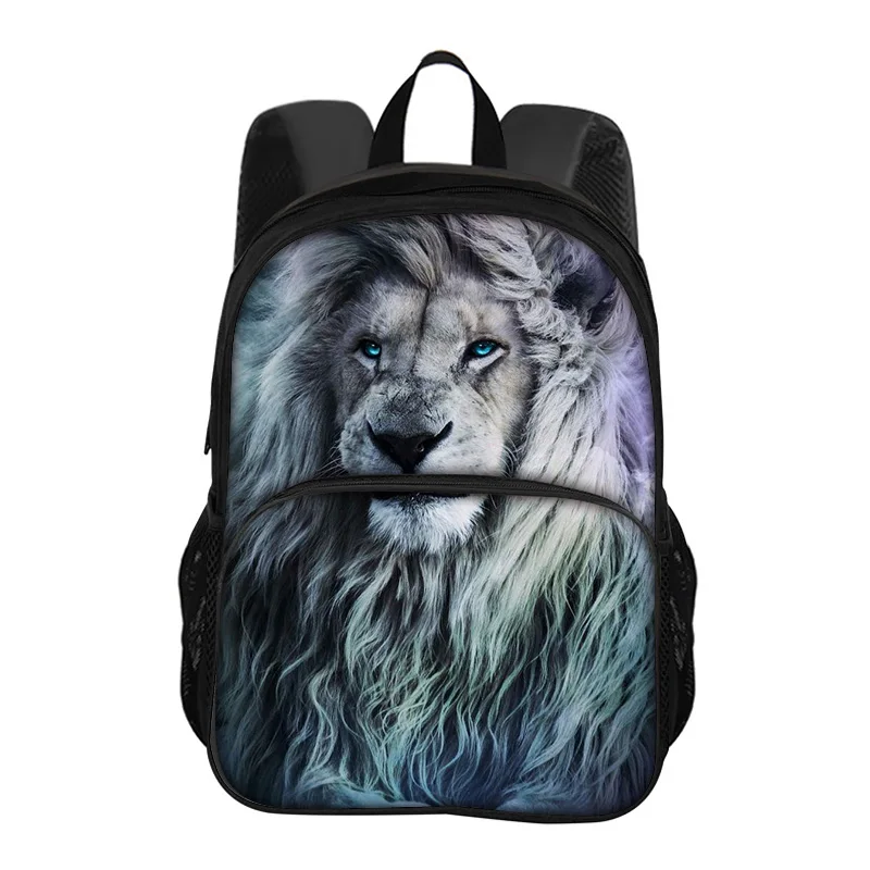 lion Round Front Bag Backpack Versatile Fashion Trend Cartoon Boy and Girl School Birthday Best Gift