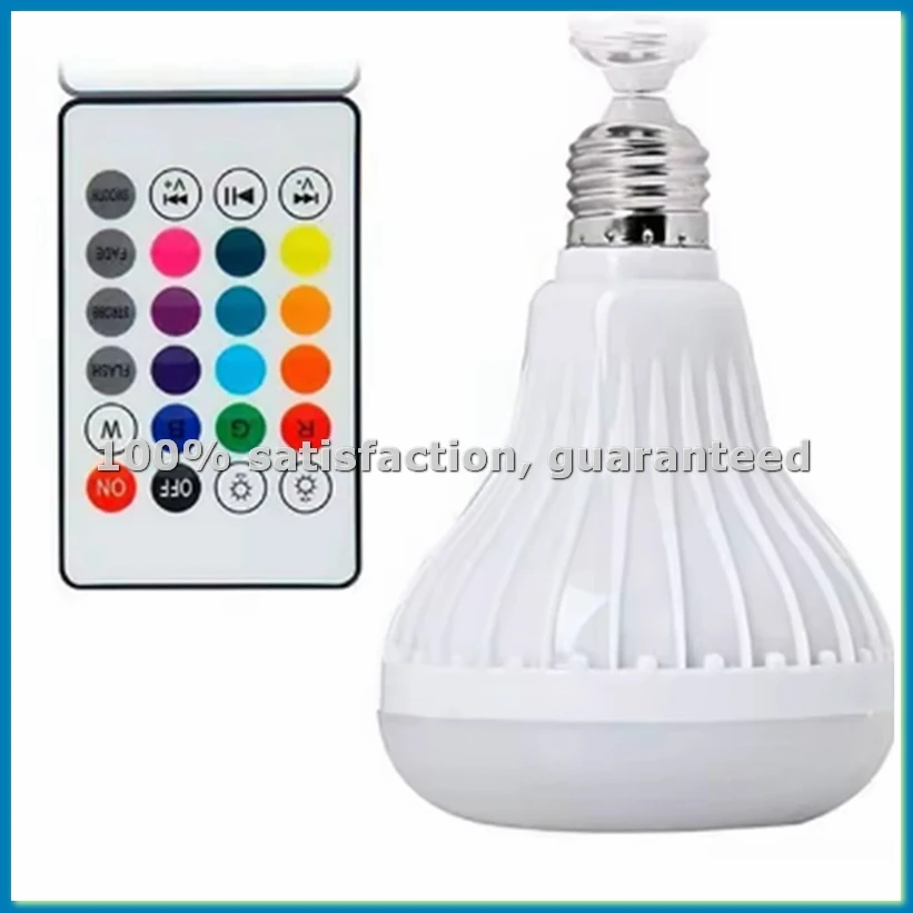 E27 Smart RGB Wireless Bluetooth Speaker Bulb Music Playing Dimmable LED Bulb Light Lamp with Remote Controller